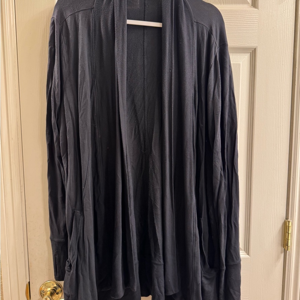Athleta Charcoal Open Front Cardigan